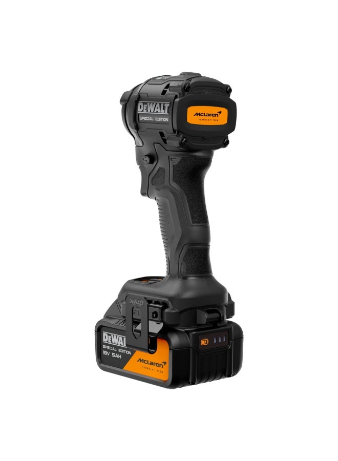 DEWALT 18V McLaren F1 Team XR Special Edition Impact Driver with 2-Batteries Black 12.5 x 35 x 44.3 cm DCF86MP2T-GB - Image 5