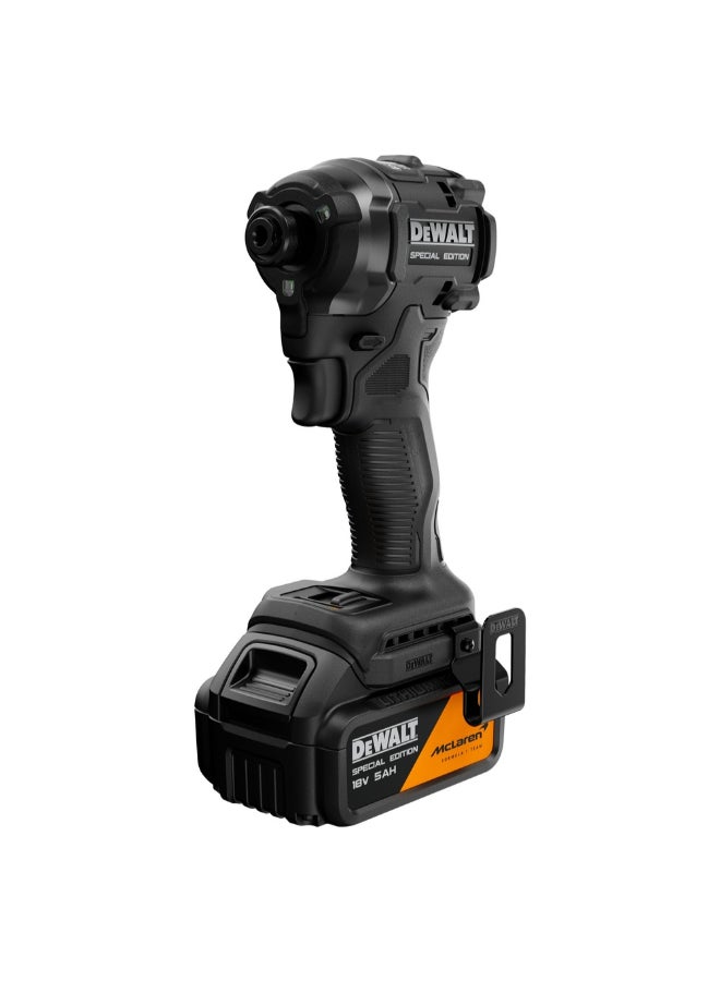 DEWALT 18V McLaren F1 Team XR Special Edition Impact Driver with 2-Batteries Black 12.5 x 35 x 44.3 cm DCF86MP2T-GB - Image 1