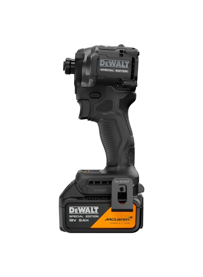 DEWALT 18V McLaren F1 Team XR Special Edition Impact Driver with 2-Batteries Black 12.5 x 35 x 44.3 cm DCF86MP2T-GB - Image 2
