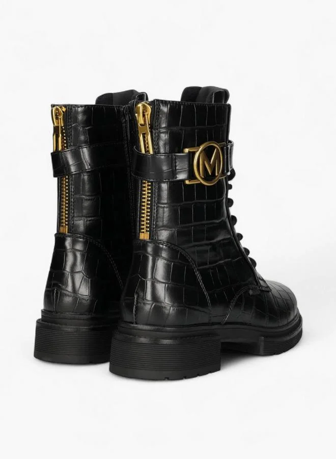 MEXX Textured Lace-Up Ankle Boots