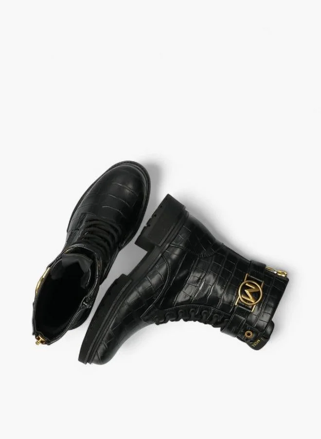 MEXX Textured Lace-Up Ankle Boots