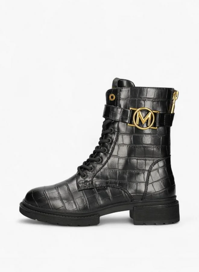 MEXX Textured Lace-Up Ankle Boots