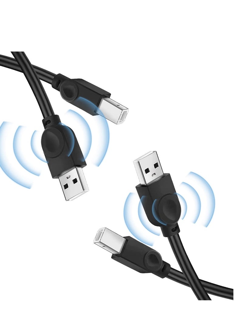 KASTWAVE 2 Pack USB Printer Cable, USB 2.0 Type A Male to B Male Scanner Cord High Speed Compatible with Microphones, Brother, HP, Lexmark, Canon, Samsung, Epson, Dell, Xerox, etc (10 Feet) - Image 1