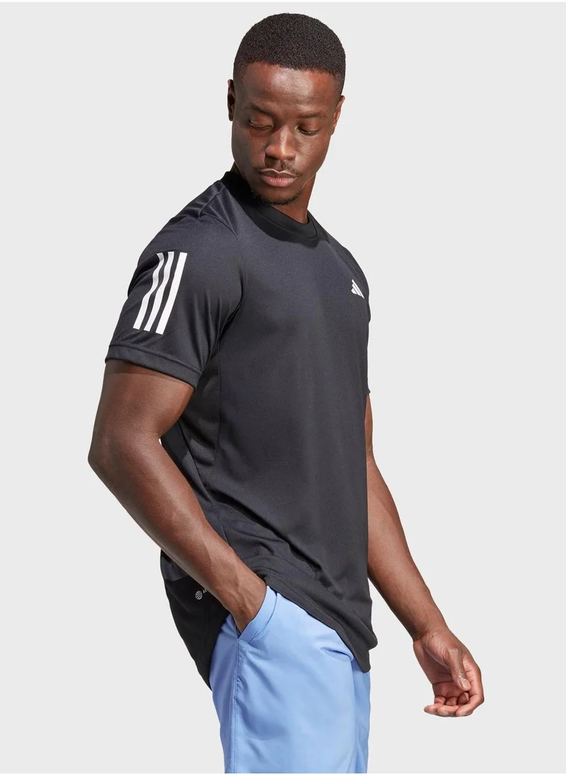 Adidas Club 3 Stripe Tennis T-Shirt