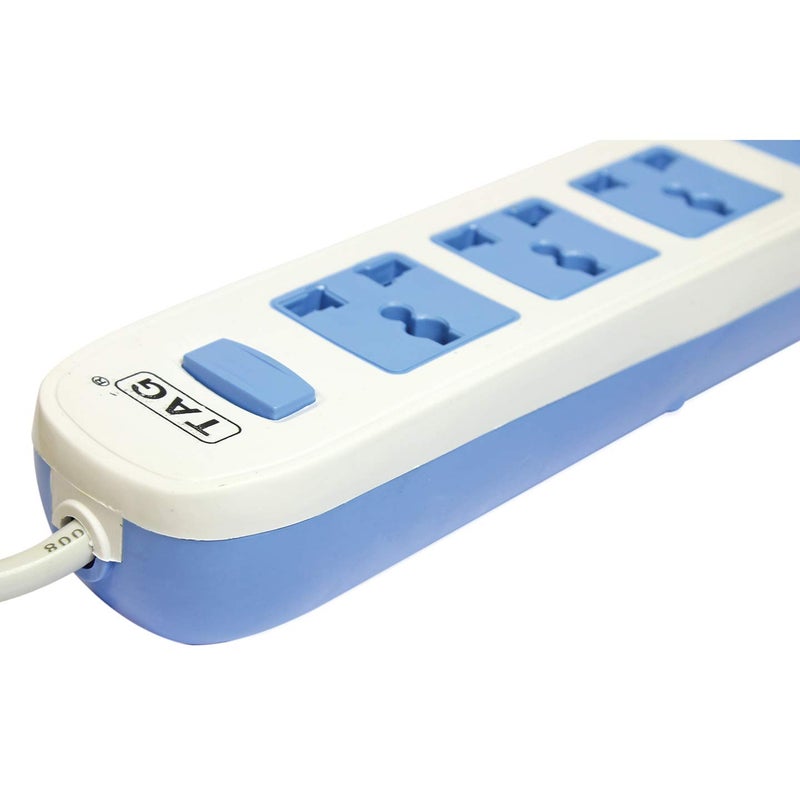 TAG Standard 4S Computer Extension Board 4 Universal Power Sockets Pure Copper Cable Spike Guard for Electronic Equipment Light Indicator 3 Pin Multi Plug for Home and Office White - Image 3