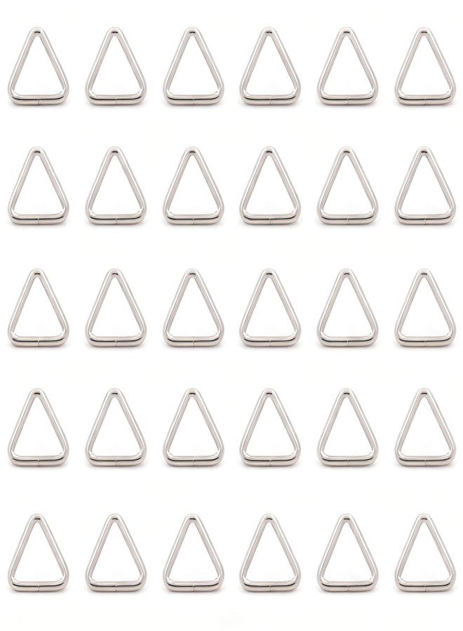 BIKICOCO 1'' Metal Triangle Ring Buckle Connectors Round Edge Webbing Bag Clasp Handbag Strap Making Hardware, Silver - Pack of 30 - Image 1