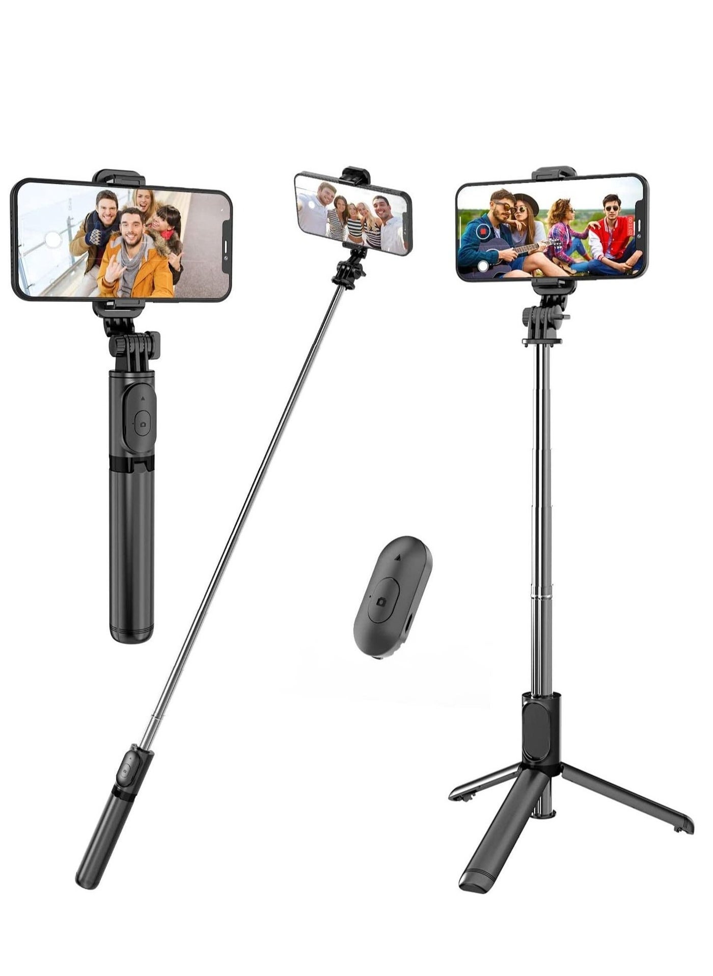 Selfie Stick, Extendable Selfie Stick with Wireless Remote and Tripod Stand, Portable, Lightweight, Compatible with iPhone 13/13 Pro/12/11/11 Pro/XS Max/XS/XR/X/8/7/Android Samsung Smartphone,More