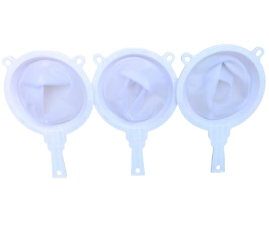 Hookcart Plastic Big Size Double Mesh Milk Water Strainer for Kitchen White Pack of 3 - Image 1