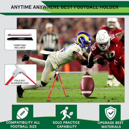 LvsJvcy Football Kicking Tee Stand Premium Field Goal Kickoff Holder Equipment Professional Kick Goal Posts Gear Compatible with All Football Size Football Trainer Practice Accessories Gifts - Image 3