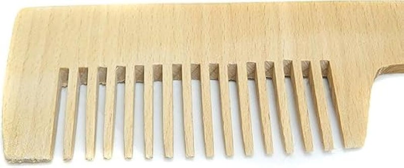 Wooden Wide Tooth Comb for Curly and Thick Hair, Large (One Size) - Image 3