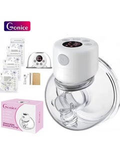 Gonice Wearable, Hands-Free, Electric Breast Pump With 2 Modes 9 Levels And 30 Pieces Breastmilk Storage Bags  - Image 1