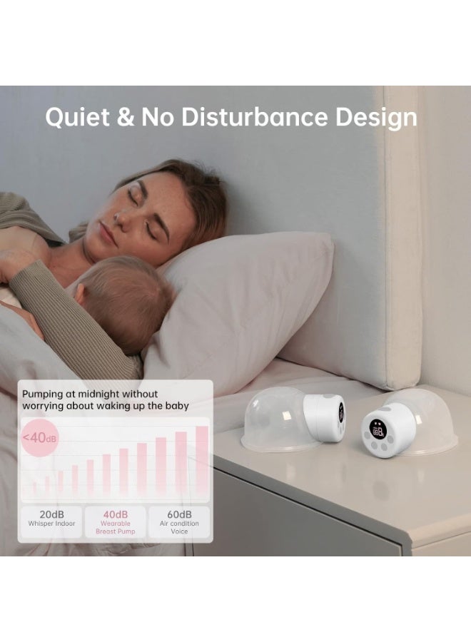 جونيس مضخة للسيدات كهربائية يمكن ارتداؤها، بدون استخدام اليدين، مع وضعين و9 مستويات و30 كيسًا لتخزين حليب الأم - Image 4