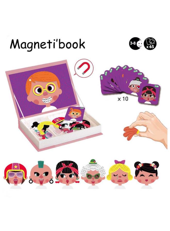 رائجة البيع الفرنسية فستان الكتاب الأحمر الصغير الطفل DIY بها بنفسك تجميعها كتاب مغناطيسي ملصق مغناطيسي ثلاثية الأبعاد التعليم المبكر لغز-اللون: لغز فتاة الموضة - Image 1