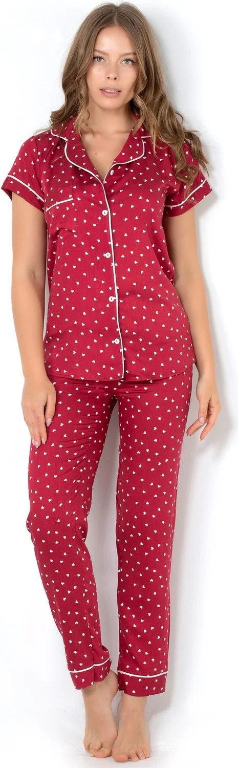 DoReMi Burgundy Heart Short Sleeve Pajama Set