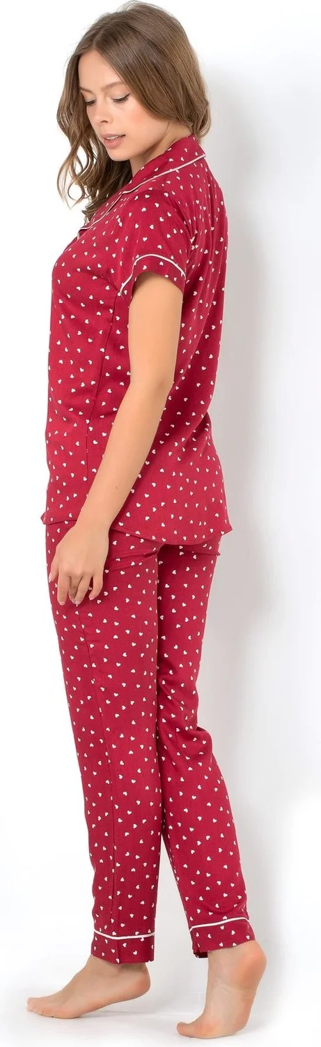 DoReMi Burgundy Heart Short Sleeve Pajama Set