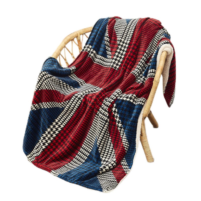 Catalonia Union Jack Blanket British Flag Throw Blanket England UK Gifts Soft Cozy Fleece Blanket for Home Sofa Bed British Gift for Men Women Kids 50X60 inch