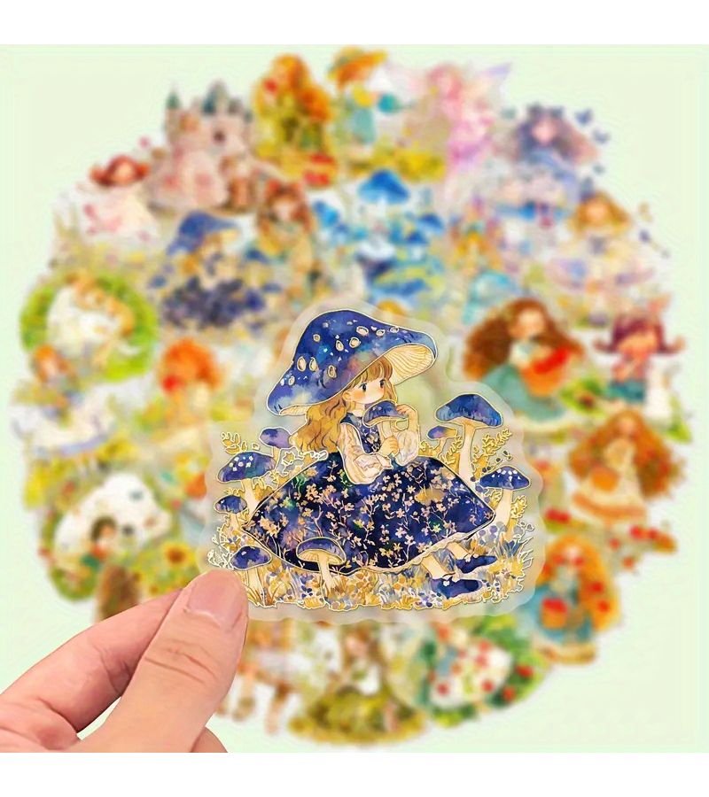30 Tale Princess Golden Foil Transparent Laser Graffiti Decorative Multicolor Stickers Suitable For Laptops Water Bottles Luggage Helmets Motorcycle Guitar Christmas Gifts - Image 1