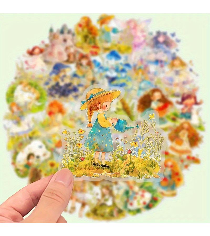 30 Tale Princess Golden Foil Transparent Laser Graffiti Decorative Multicolor Stickers Suitable For Laptops Water Bottles Luggage Helmets Motorcycle Guitar Christmas Gifts - Image 3