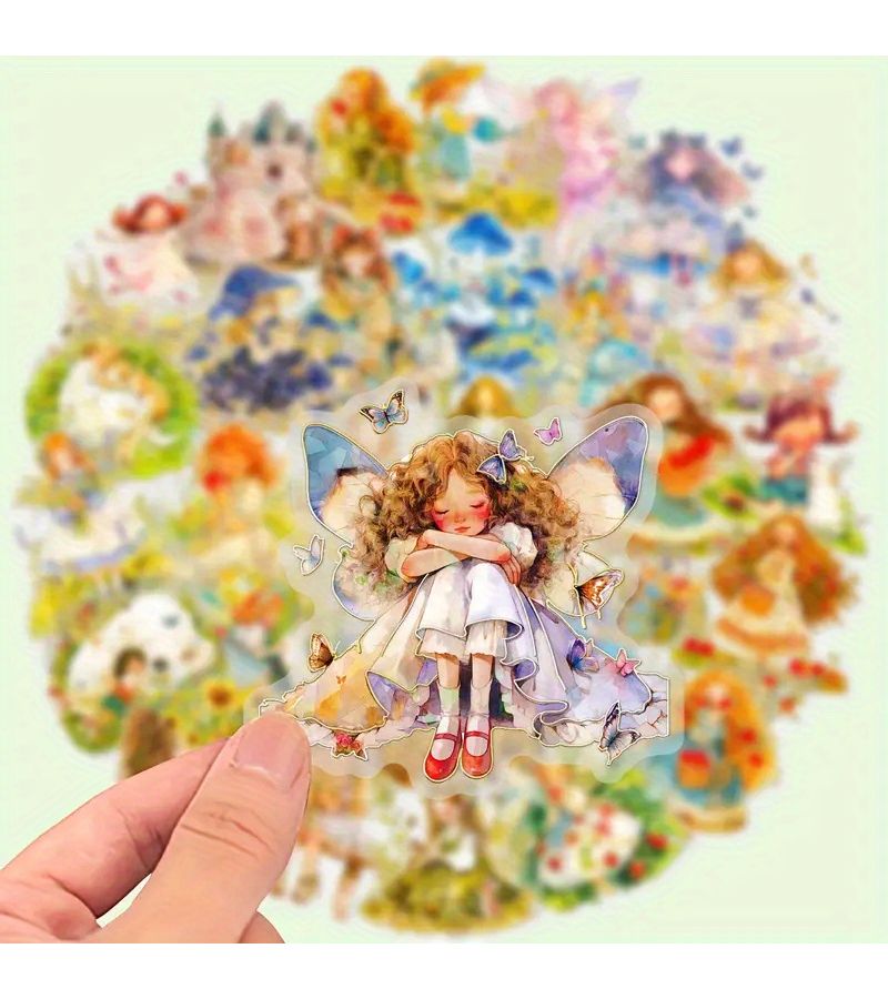 30 Tale Princess Golden Foil Transparent Laser Graffiti Decorative Multicolor Stickers Suitable For Laptops Water Bottles Luggage Helmets Motorcycle Guitar Christmas Gifts - Image 4
