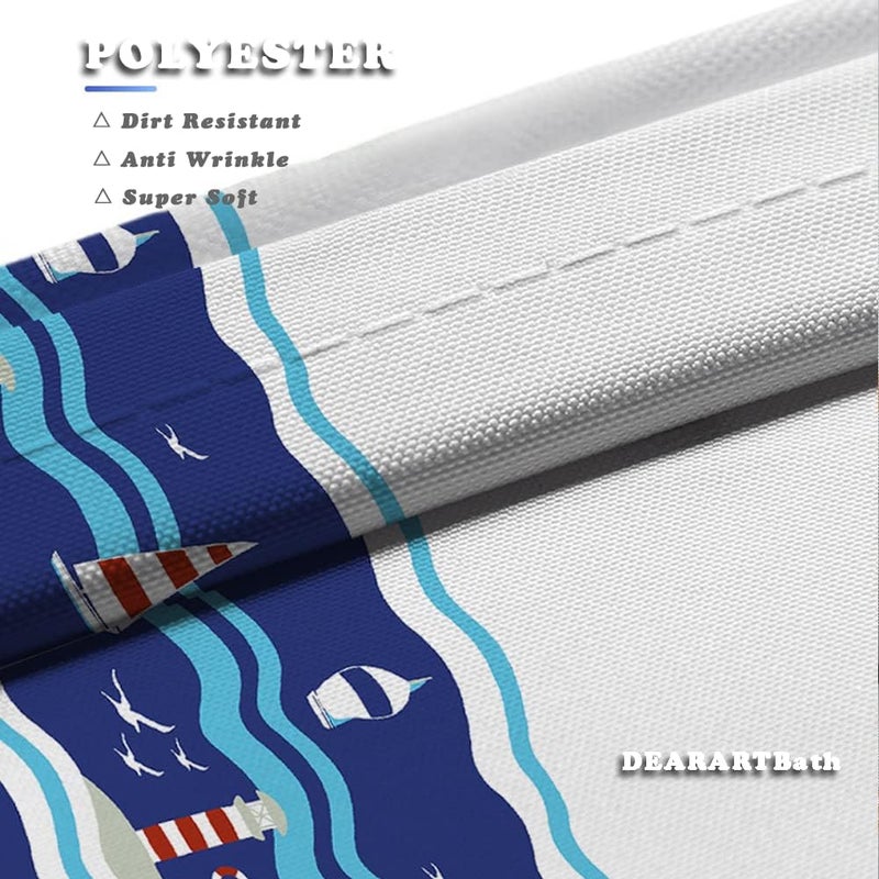 DEARARTBath Ocean Style Shower Curtain Liner for Bathroom, 60''W * 72''L inch Cloth Shower Curtains with Grommet and Hooks, Water Resistant Waterproof Machine Washable, Easy Care Easy Clean - Image 4