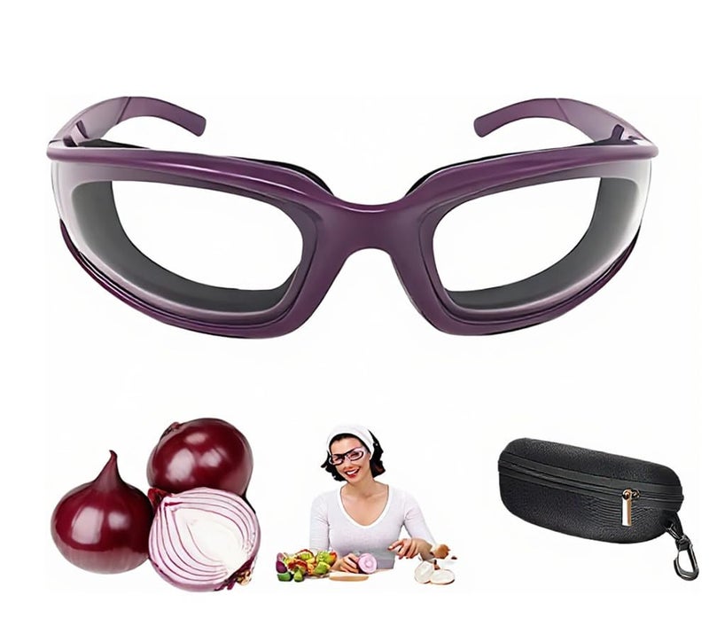 shenghang Onion Goggles Tear Free Saftey Glasses for Kitchen Anti-tear Dustproof, Anti-fog Windproof (Purple) - Image 1