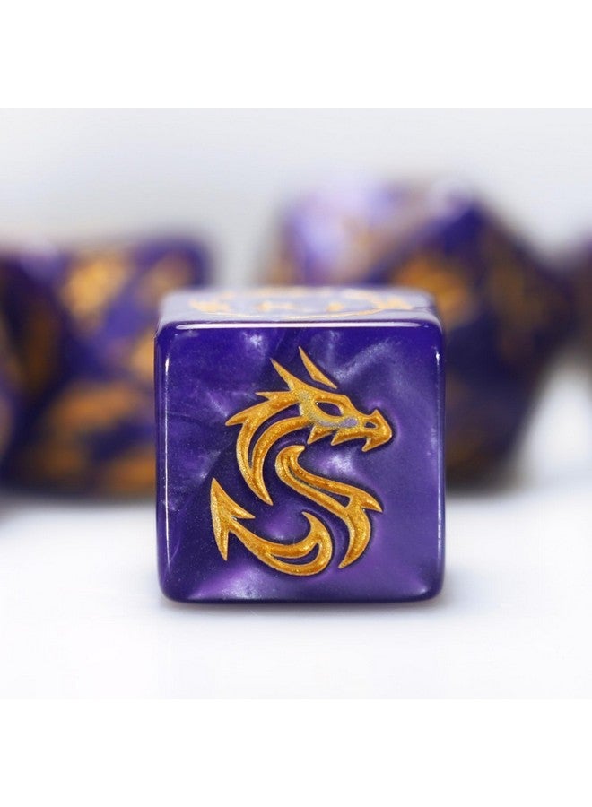 generic dice Set for Dungeon and Dragons D&D MTG 7-Die RPG Polyhedral Dice，D20 D12 D10 D8 D6 D4 D% (Purple)  - Image 3