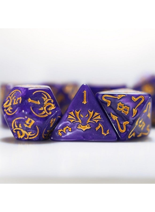 generic dice Set for Dungeon and Dragons D&D MTG 7-Die RPG Polyhedral Dice，D20 D12 D10 D8 D6 D4 D% (Purple)  - Image 4