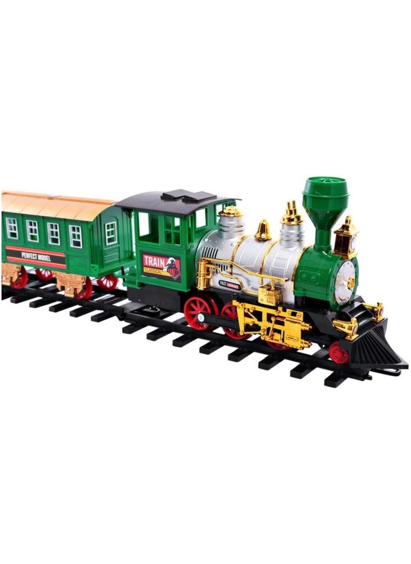 Toys 24-Piece Classic Train Set Toy with Smoke, Lights & Realistic Sound – Interactive Rail Play Set for Kids  - Image 2