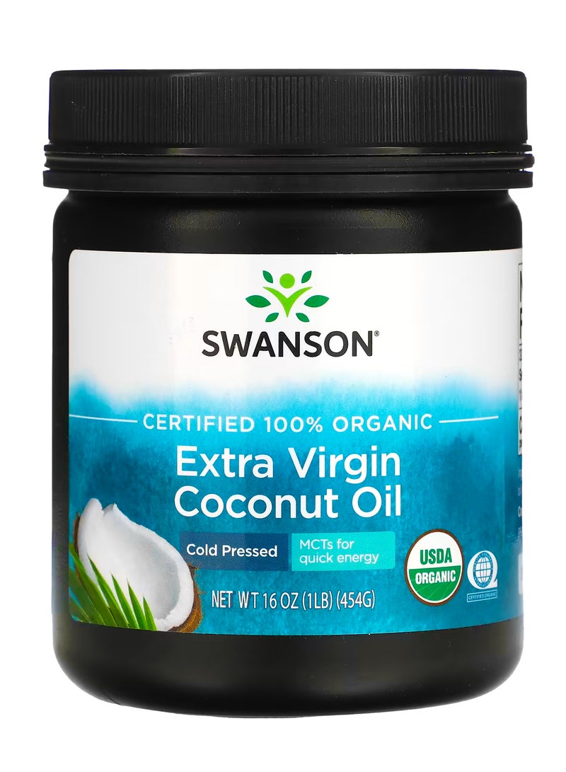 سوانسون زيت جوز الهند البكر الممتاز  المعصور على البارد  رطل واحد (454 جم)