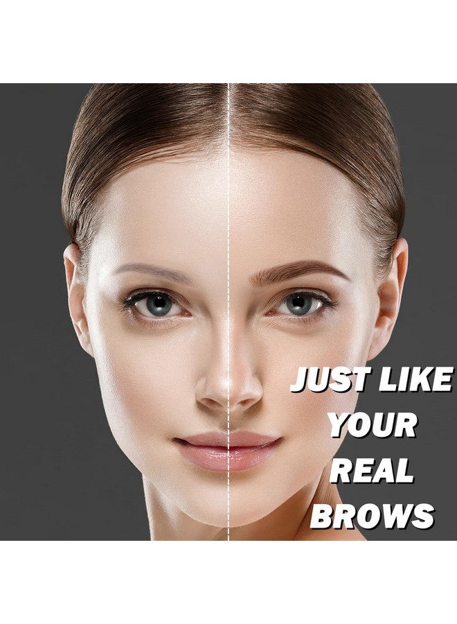 درمود قلم حواجب مايكرو بليد - قلم حواجب مقاوم للماء، 4 رؤوس شوكية، مقاوم للتلطخ، قلم حواجب يدوم طويلًا، بني فاتح - Image 2