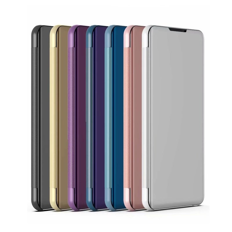BURAQ Case Cover For Xiaomi Redmi Note 12 5G Plated Mirror Horizontal Flip Leather Case with Holder(Purple Blue) - Image 2