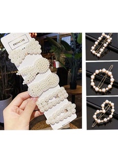 ANNACREATIONS Korean Fashion Style Pearl Metal Hair Clips Tic Tac Hair Barrettes Set Hairpin Hair Clip Lock Pin Jewelry Hair Accessories For Women And Girls (Pack Of 8)  - Image 2