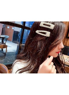 ANNACREATIONS Korean Fashion Style Pearl Metal Hair Clips Tic Tac Hair Barrettes Set Hairpin Hair Clip Lock Pin Jewelry Hair Accessories For Women And Girls (Pack Of 8)  - Image 5
