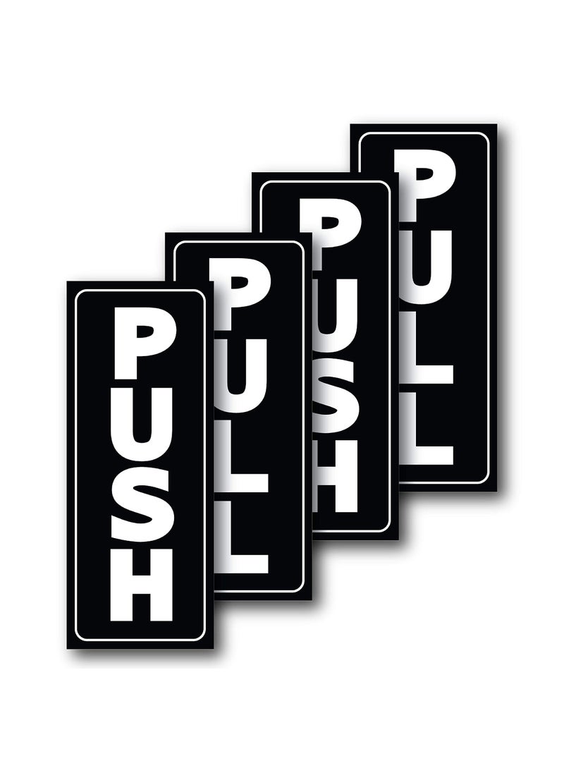 Wrapco Push Pull Door Stickers for Glass Door 2 x 5 Self Adhesive Vinyl Sign Decal 