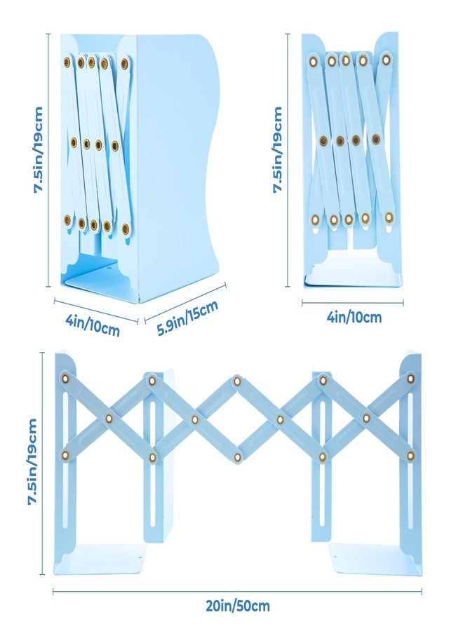 ام اند جي مساند كتب قابلة للتعديل من إم آند جي، مساند كتب معدنية للكتب الثقيلة، منظم ملفات ومجلات مكتبي قابل للتمديد حتى 20 بوصة، مانع للكتب للمنزل والمكتب والفصول الدراسية (أزرق) - Image 5