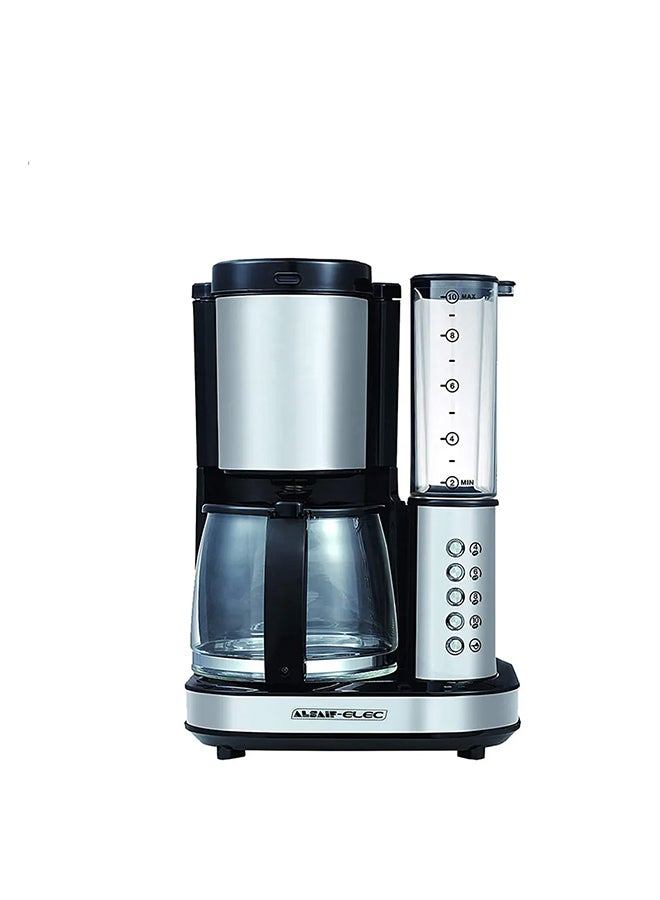 ALSAIF-ELEC Electric Fresh Coffee Maker With Grinding Selection 1.25 L 800 W E03412 Silver/Black - Image 2