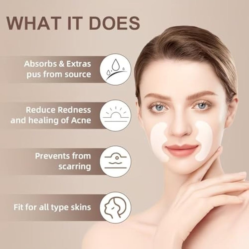 8pcs 4 sheets white Crescent-shaped Facial Contouring Patches, Designed to Fit the Cheek Area and Improve Facial Lines. Made with Skin-friendly, Breathable Fabric for Gentle, Non-irritating Use - Image 3