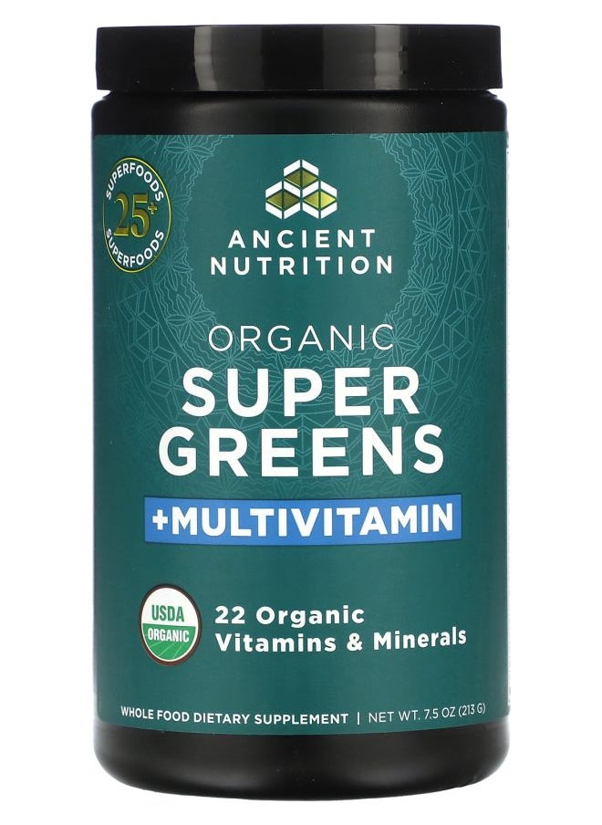 Ancient Nutrition - Organic Super Greens + Multivitamin 7.5 oz (213 g) - Image 1