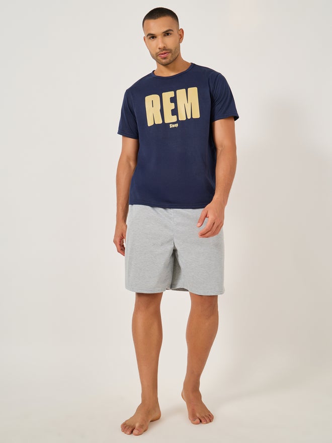 Styli Styli Unwind Slogan Printed T-Shirt and Solid Shorts Set  - Image 1