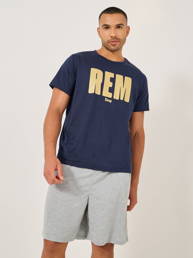 Styli Styli Unwind Slogan Printed T-Shirt and Solid Shorts Set  - Image 2