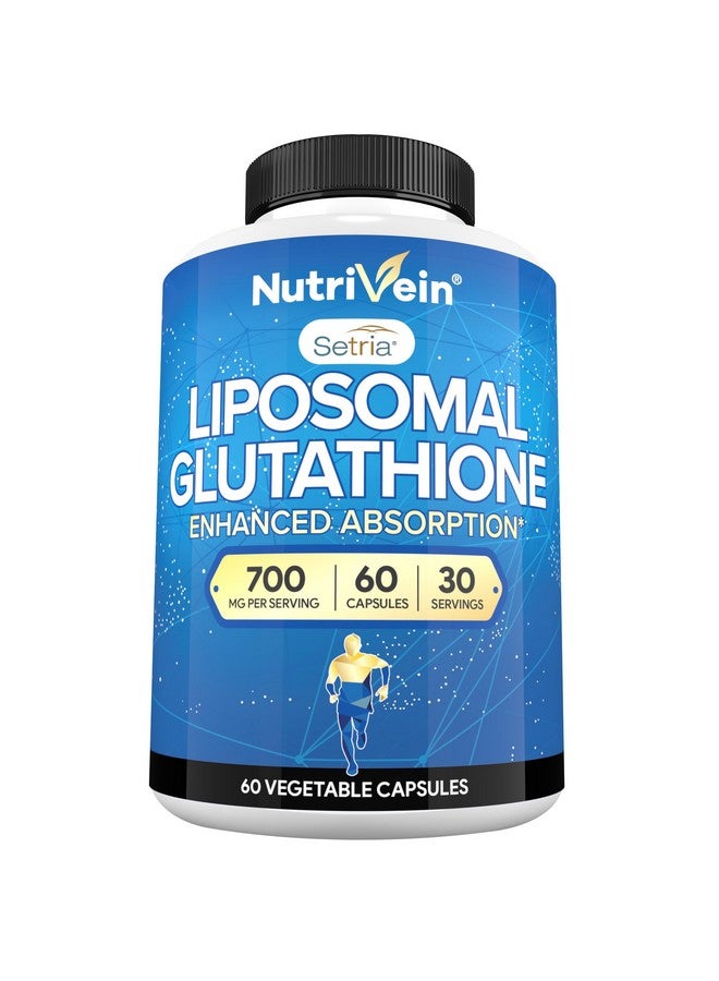 Nutrivein Nutrivein Premium Liposomal Glutathione Supplement 700 mg - 60 Caps - Pure Reduced Glutathione Setria - Master Antioxidant - Cell Protection, Cleansing, Liver, Brain, and Defenses - Image 1