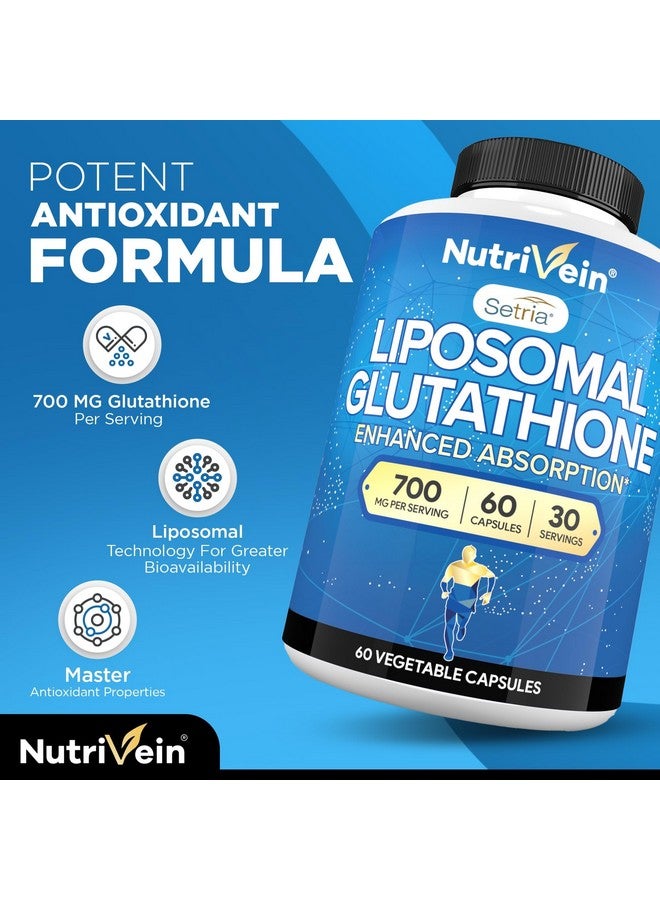 Nutrivein Nutrivein Premium Liposomal Glutathione Supplement 700 mg - 60 Caps - Pure Reduced Glutathione Setria - Master Antioxidant - Cell Protection, Cleansing, Liver, Brain, and Defenses - Image 3