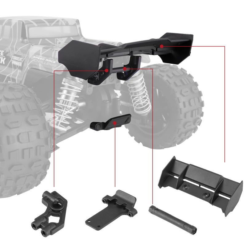 HAIBOXING 1/16TH Scale Brushless RC Car Spare Parts Rear Bumper & Wing & Wing Stay for Apply to 16890A(M16062V) - Image 4