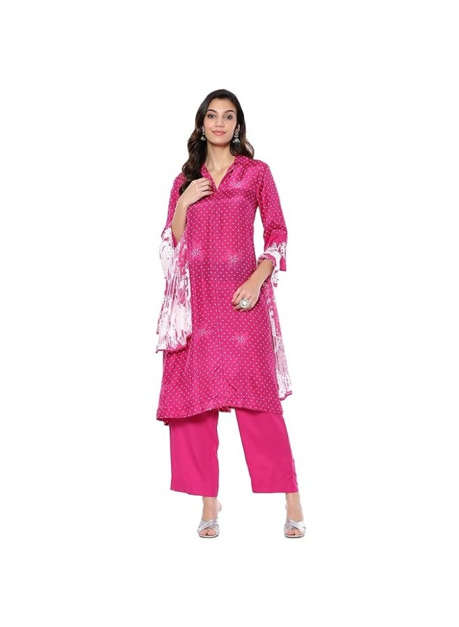 BIBA Women Modal Bandana Printed A-Line Suit Set M - Image 1