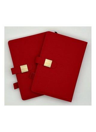 2 piece set A5 Business Writing Notebook with Imitation Leather Cover Horizontal Grid Diary Notebook 200 Pages Suitable for Office Family School Business Travel Writing Student Essay Writing (Red) - pzsku/Z6629ECBAAAA21E038914Z/45/1746765705/a3c66df1-b0fc-46bc-846e-b2e72cdc154d
