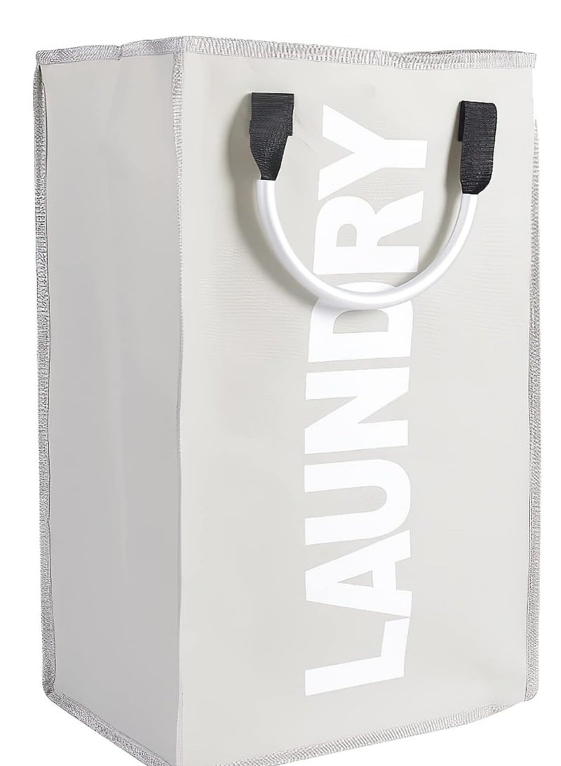 راكسوم سلة غسيل سعة 40 لترًا، حقيبة غسيل قابلة للطي، سلة غسيل، حقيبة غسيل قابلة للطي، بيج - Image 1