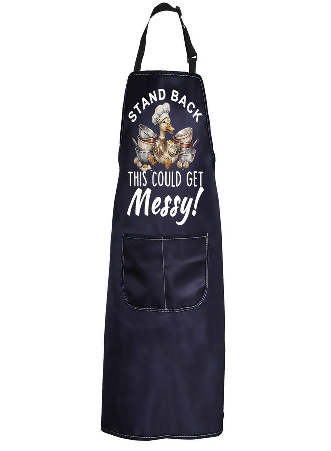 PXTIDY Funny Goose Baking Apron Stand Back This Could Get Messy Apron Goose Lover Baker Gift Silly Chef Cooking Gift - Image 1