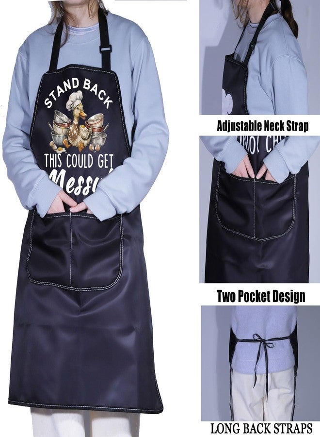 PXTIDY Funny Goose Baking Apron Stand Back This Could Get Messy Apron Goose Lover Baker Gift Silly Chef Cooking Gift - Image 4