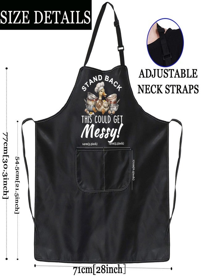 PXTIDY Funny Goose Baking Apron Stand Back This Could Get Messy Apron Goose Lover Baker Gift Silly Chef Cooking Gift - Image 2