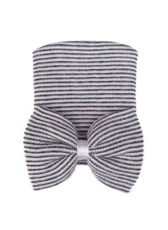 Zando Baby Girls Newborn Hospital Hat Baby Headwraps Cute Big Bows Infant Nursery Caps B Pink Bow & Black White & Blue & Pink One Size - Image 5